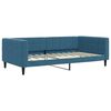 vidaXL Slaapbank met onderschuifbed en lades 100x200 cm fluweel blauw