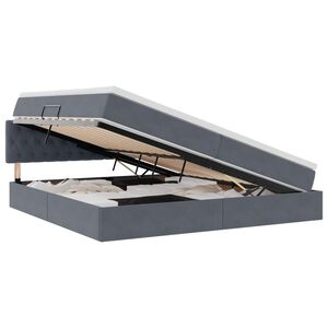 vidaXL Opbergbed met LED met matras Donkergrijs 200 x 200 cm Fluweel