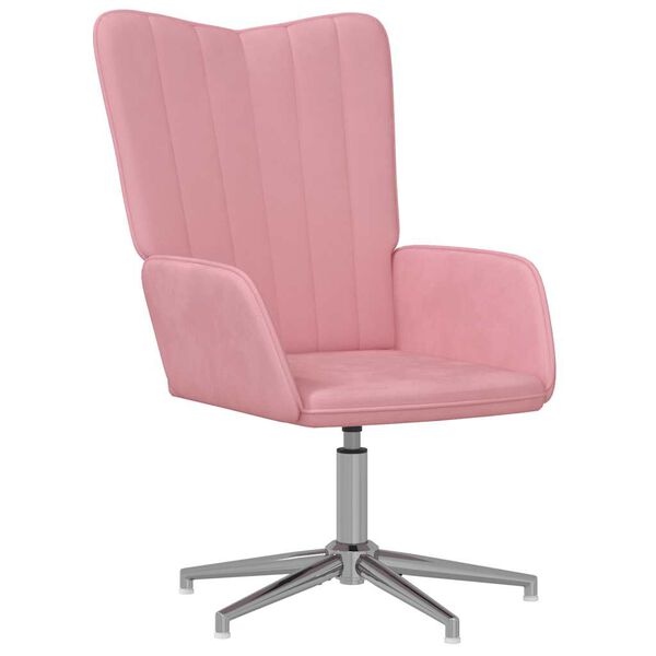 vidaXL Relaxstoel fluweel roze