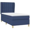 vidaXL Boxspring met matras stof blauw 90x200 cm