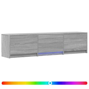 vidaXL TV-kast met LED met LED met lade Grijze Sonoma 165 x 34 x 40 cm