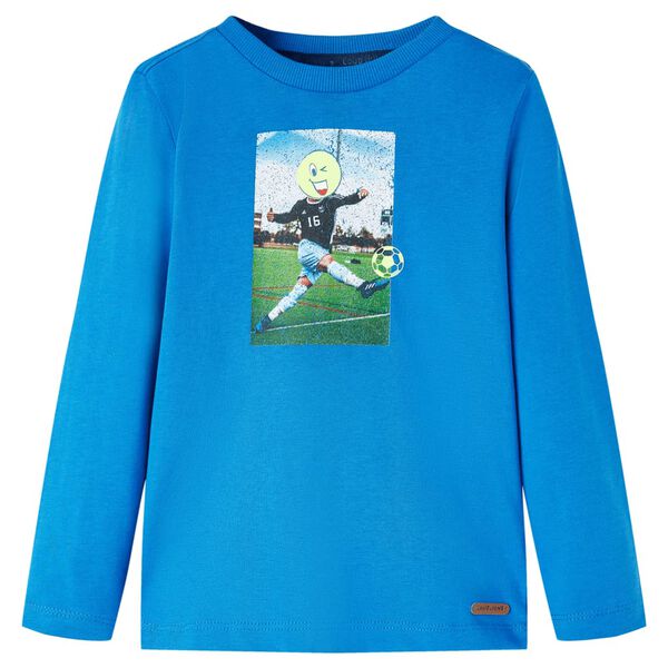 Kindershirt met lange mouwen 116 kobaltblauw