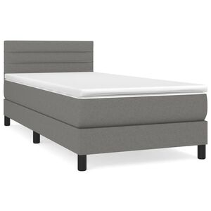 vidaXL Boxspring met matras stof donkergrijs 80x200 cm