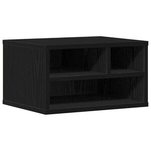 vidaXL Printerstand Zwart Eiken 40 x 32 x 22,5 cm Bewerkt hout