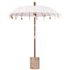 vidaXL Balinese parasol met basis 250 Cr&egrave;me en Wit 190 x 190 x 250 cm