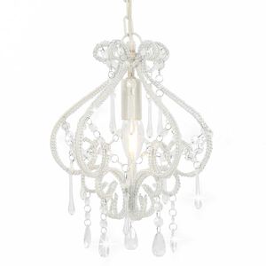 vidaXL Plafondlamp met kralen rond E14 wit