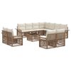 vidaXL Tuinbankenset 12 pcs Beige en Cr&egrave;me Wit poly rattan