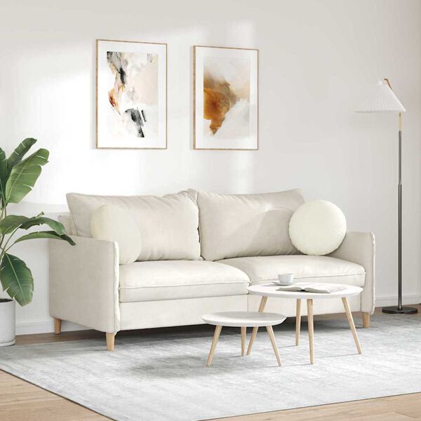 vidaXL Zitkussens 2 stuks Crème Ø 40 x 13 cm Fluweel