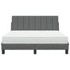vidaXL Bed met matras "Hanko" stof donkergrijs 140x200 cm