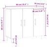 vidaXL Dressoir 90x34x80 cm bewerkt hout gerookt eikenkleurig