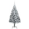 vidaXL Kunstkerstboom met 300 LED Wit 180 cm PVC en Staal en Kunststof