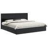 vidaXL Bedframe met opbergruimte en hoofdbord Zwart 200 x 200 cm