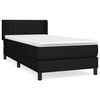 vidaXL Boxspring met matras stof zwart 80x200 cm
