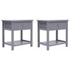vidaXL Nachtkastje 2 st 40x29x42 cm paulowniahout grijs