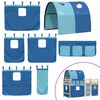 vidaXL Kinderhoogslaper met tunnel 90x200 cm massief grenenhout blauw