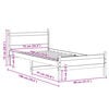 vidaXL Bedframe zonder matras massief grenenhout wit 75x190 cm