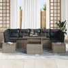 vidaXL Tuin Sofa Set 8 pcs Grijs Poly Rattan en Poedergecoat Staal
