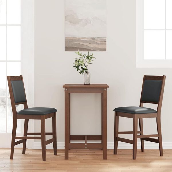 vidaXL Barkrukken met kussens 2 stuks Bruin massief hout rubber