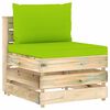 vidaXL 3-delige Loungeset met kussens groen ge&iuml;mpregneerd hout