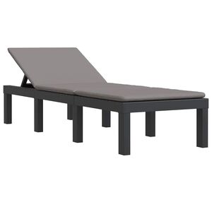 vidaXL Ligbed met kussens PP antracietkleurig