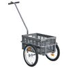 vidaXL Fietstrailer met inklapbare transportbox 50 L 150 kg grijs