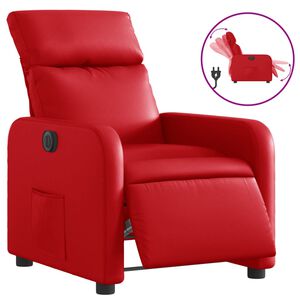 vidaXL Fauteuil verstelbaar elektrisch kunstleer rood
