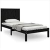 vidaXL Bedframe massief grenenhout zwart 75x190 cm