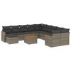 vidaXL 12-delige Loungeset met kussens poly rattan grijs
