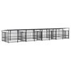 vidaXL Hondenkennel met dak 15,02 m&sup2; staal