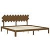 vidaXL Bedframe met hoofdbord massief hout honingbruin 200x200 cm