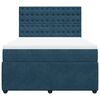 vidaXL Boxspring met matras fluweel donkerblauw 140x190 cm