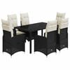 vidaXL 7-delige Bistroset met kussens poly rattan zwart