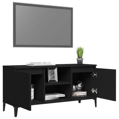 vidaXL Tv-meubel met metalen poten 103,5x35x50 cm zwart