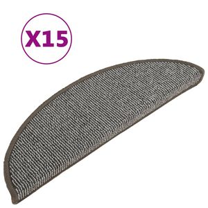 vidaXL Trapmatten 15 st 56x17x3 cm Grijs Halfrond