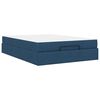 vidaXL Bedframe met matras met matras 2 pcs Blauw Stof