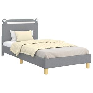 vidaXL Bedframe voor kinderen met hoofdbord Lichtgrijs 90 x 190 cm