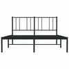 vidaXL Bedframe met hoofdbord metaal zwart 120x200 cm