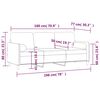 vidaXL Driezitsbank met kussens 180 cm fluweel bruin