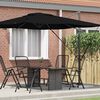 vidaXL Roma Parasol Zwart 286 x 285 x 265 cm Polyester en Aluminium