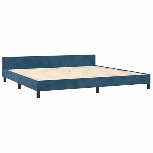 vidaXL Bedframe zonder matras 200x200 cm fluweel donkerblauw