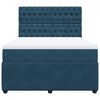 vidaXL Boxspring met matras fluweel blauw 140x200 cm