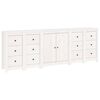 vidaXL Dressoir 230x35x80 cm massief grenenhout wit
