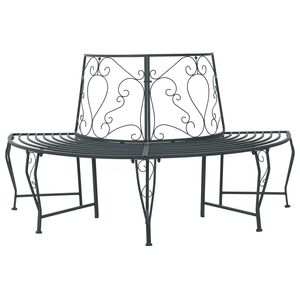 vidaXL Boom bank 4 -zits 160 x 80 x 89 cm steel Zilvergrijs halfrond