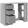 vidaXL Bureau met lade Grijs Sonoma 100 x 40 x 75 cm Bewerkt hout