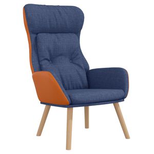 vidaXL Relaxstoel stof en PVC blauw