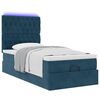 vidaXL Ottoman bed met matrassen en LED's 90x190cm fluweel donkerblauw