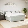 vidaXL Boxspring met matras fluweel lichtgrijs 180x200 cm