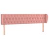 vidaXL Hoofdbord met randen 183x23x78/88 cm fluweel roze