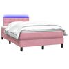 vidaXL Boxspring met matras en LED fluweel roze 120x220 cm