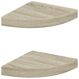 vidaXL Hoekschappen zwevend 2 st 25x25x3,8 cm MDF eikenkleurig
